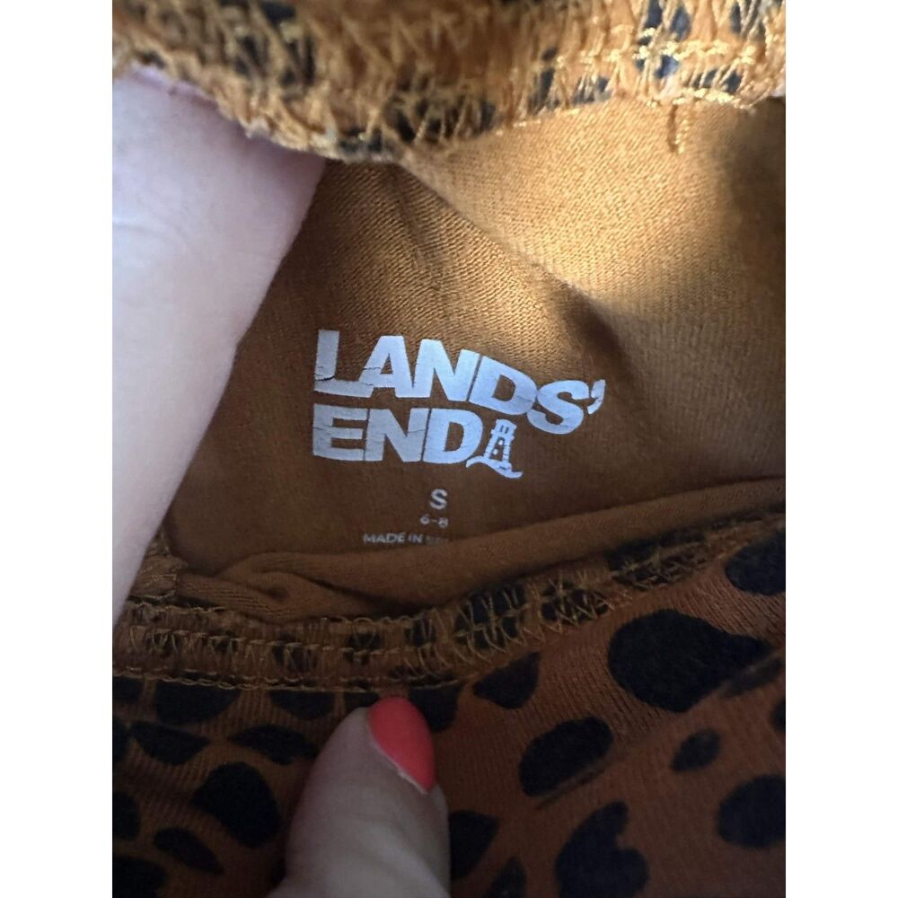 Lands End Womens Small Cheetah Print Leggings Brown Black Spotted Leopard Pants - Picture 4 of 5